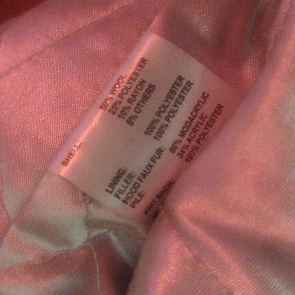 Women's Calvin Klein size 4 red toggle zip wool removable hood Winter coat S - Picture 16 of 17